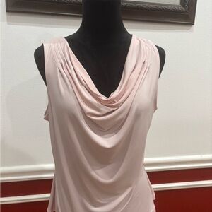 Elegant Pink Draped Sleeveless Top